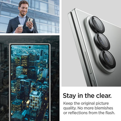 Spigen Optik Pro HD GLAS.TR EZ Fit fotoaparato apsauga 2 vnt. – lęšių apsauga, skirta „Samsung Galaxy Z Fold 7“ (2 vnt.) (juoda)