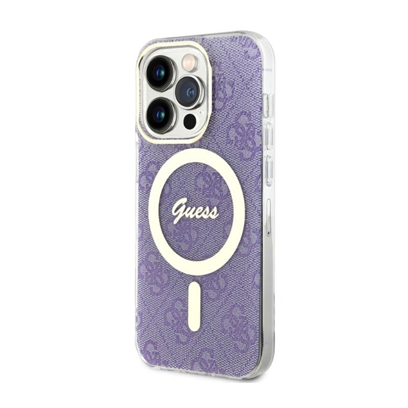 Guess 4G MagSafe – dėklas skirtas „iPhone 14 Pro“ (violetinė)