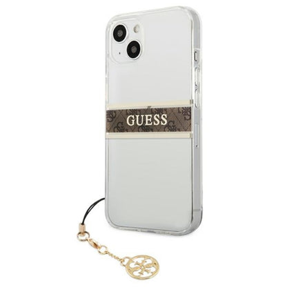 Guess 4G Stripe Rudas pakabukas – dėklas, skirtas iPhone 13 mini (Skaidrus)