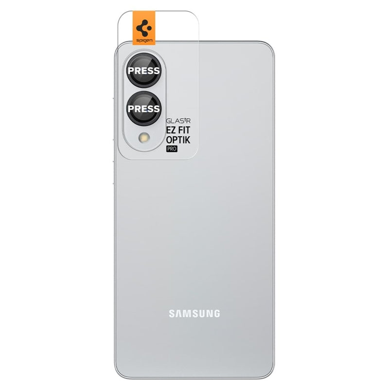Spigen Optik Pro GLAS.TR EZ Fit kameros apsauga (2 vnt.) - lęšio apsauga, skirta Samsung Galaxy S25 Edge (2 vnt.) (juoda)