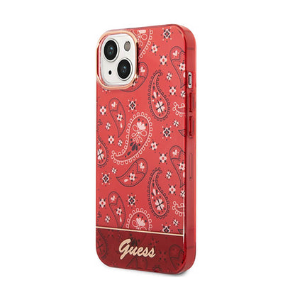Guess Bandana Paisley – „iPhone 14 Plus“ dėklas (raudonas)