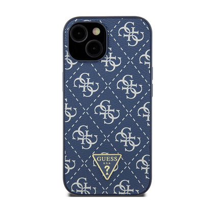 Guess 4G Triangle Metal Logo - dėklas iPhone 15 Plus (mėlynas)