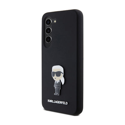 Karl Lagerfeld Silicone Ikonik Metal Pin – dėklas Samsung Galaxy S24 (juodas)