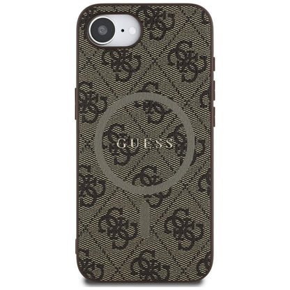 Guess 4G Ring Classic Logo MagSafe – „iPhone 16e“ dėklas (rudas)