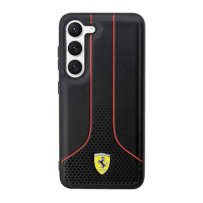 Ferrari Perforated 296P Collection - dėklas Samsung Galaxy S23 (juodas)