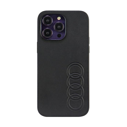 Audi sintetinis odos dėklas, skirtas „iPhone 14 Pro Max“ (juodas)