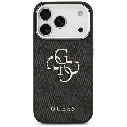 Guess 4G Big 4G Classic Logo - Dėklas iPhone 17 Pro Max (Juoda / Sidabrinė)