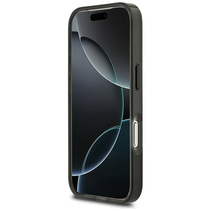 BMW M IML metaliniai mygtukai su trispalvėmis linijomis, MagSafe - dėklas iPhone 17 Pro Max (juodas)