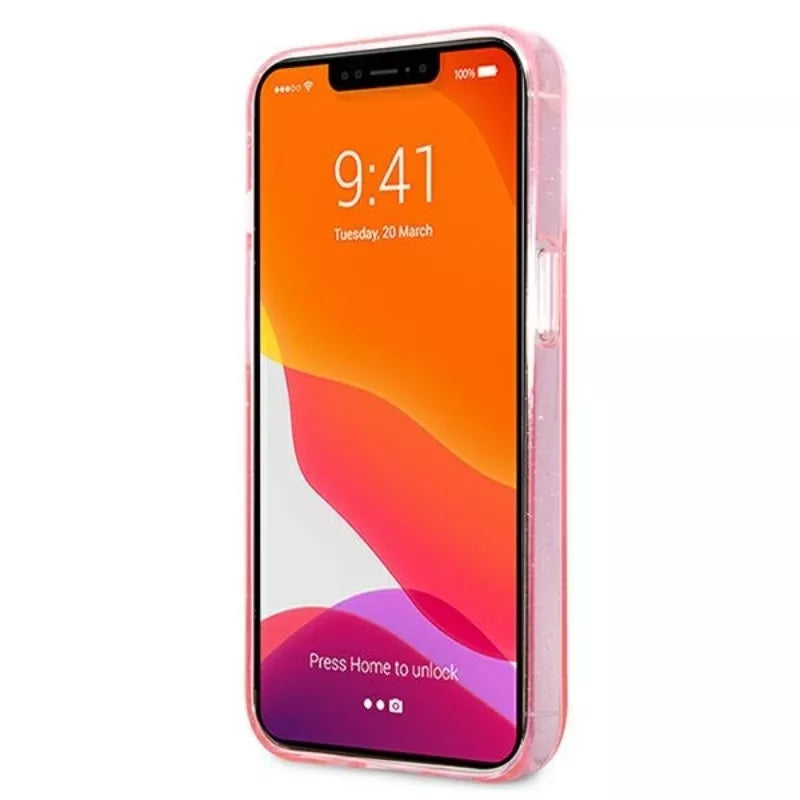 Karl Lagerfeld Glitter Karl & Choupette Head – dėklas skirtas iPhone 13 Pro (rožinis)