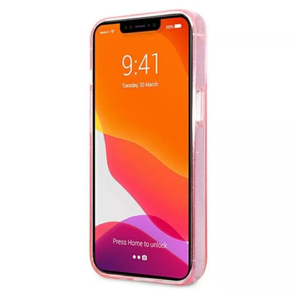 Karl Lagerfeld Glitter Karl & Choupette Head – dėklas skirtas iPhone 13 Pro (rožinis)