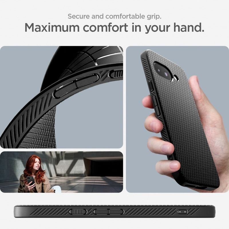 Spigen Liquid Air - dėklas, skirtas Google Pixel 9a (matinė juoda)