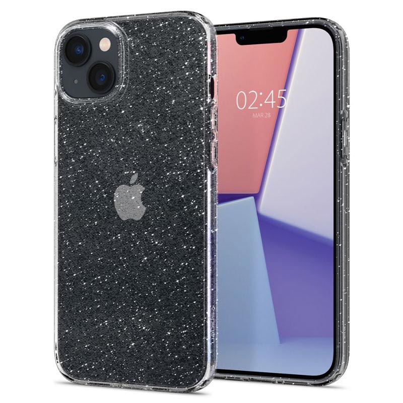 Spigen Liquid Crystal Glitter – dėklas, skirtas „iPhone 15 Plus“ / „iPhone 14 Plus“ (skaidrus)
