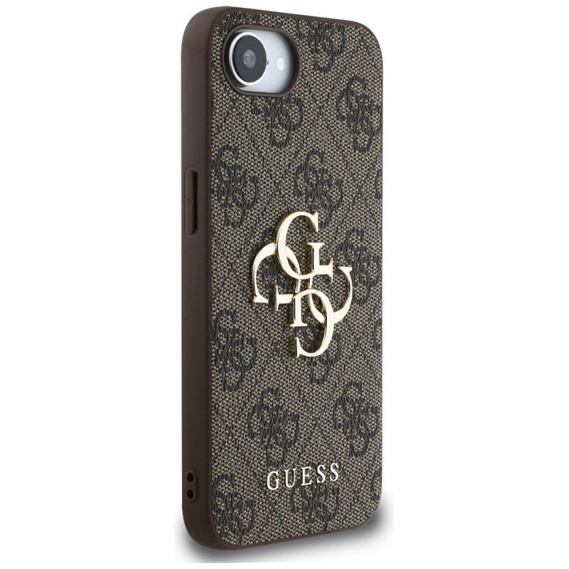Guess 4G Big Logo – dėklas iPhone 16e (rudas)