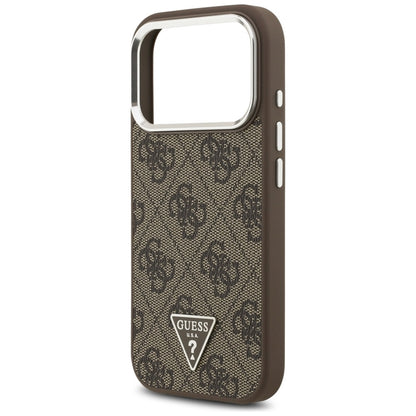 Guess 4G Triangle Logo MagSafe dėklas iPhone 17 Pro (rudas)
