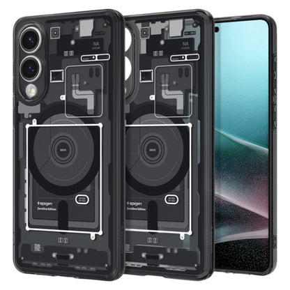 Spigen Ultra Hybrid Mag MagSafe – dėklas, skirtas Samsung Galaxy S25 Edge (Zero One Black)