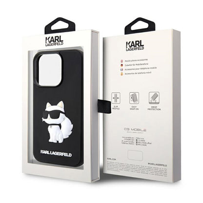 Karl Lagerfeld 3D guminis NFT Choupette – dėklas, skirtas iPhone 14 Pro (juodas)