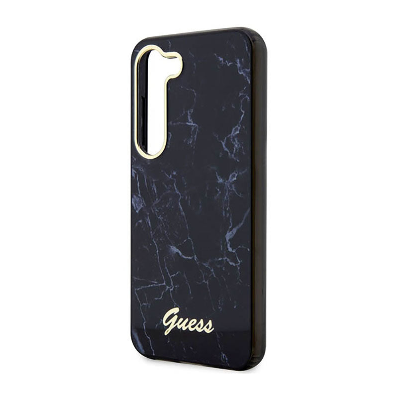 Guess Marble Collection – dėklas, skirtas Samsung Galaxy S23 (juodas)