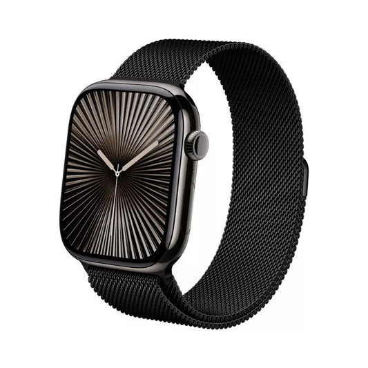"Crong Milano Steel" - Nerūdijančio plieno dirželis "Apple Watch" 44/45/46/49 mm (juodas)