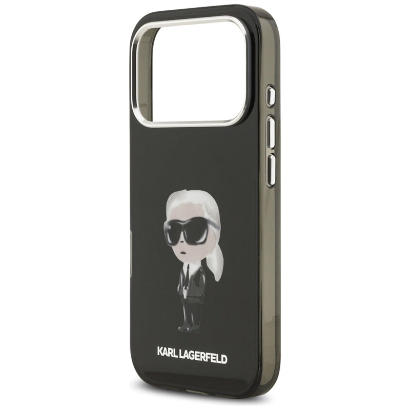 Karl Lagerfeld IML Aquarelle Karl & Logo MagSafe dėklas iPhone 17 Pro (juodas)