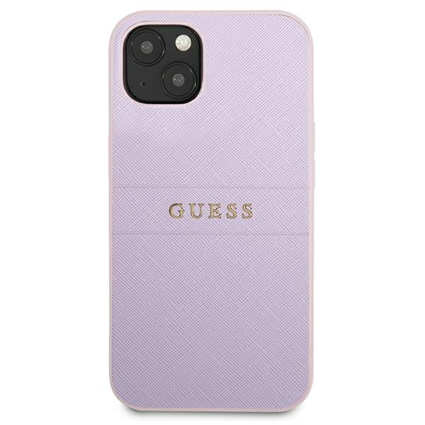 Guess Saffiano Hot Stamp & Metal Logo – iPhone 13 mini dėklas (alyvinis)