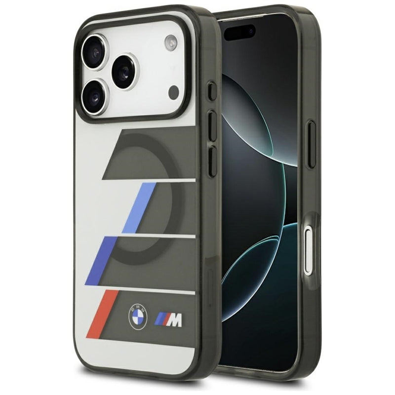 BMW M IML Metal Mygtukai Trikolorių Linijų MagSafe - Dėklas iPhone 17 Pro Max (antracitas)