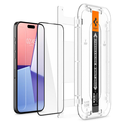 Spigen GLAS.TR EZ FIT FC – grūdintas stiklas skirtas iPhone 15 Pro Max (juodas rėmelis)