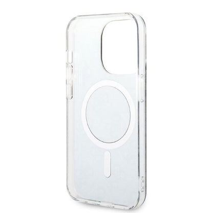 Guess Bundle Pack MagSafe 4G – Dėklo ir MagSafe įkroviklio rinkinys, skirtas „iPhone 14 Pro Max“ (juoda/auksinė)