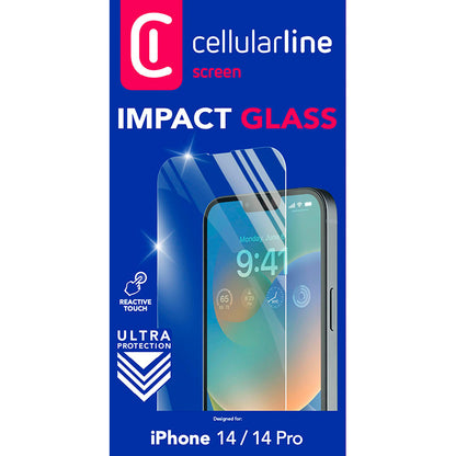 Cellularline Impact Glass – Grūdintas apsauginis stiklas skirtas iPhone 14 / iPhone 14 Pro