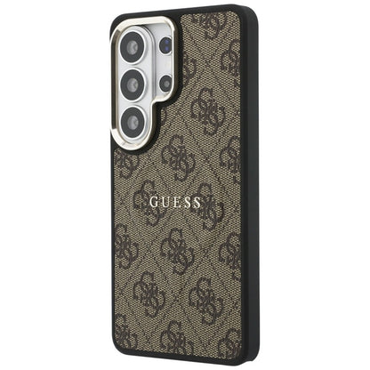 Guess 4G reljefinis prsten MagSafe dėklas "Samsung Galaxy S26 Ultra" (rudos spalvos)
