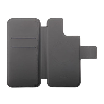 PURO Folio MagSafe dėklas - dėklas 2in1 skirtas iPhone 15 Plus / 14 Plus / 12 Pro Max (juodas)