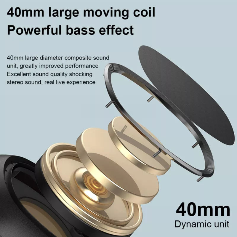 WEKOME M8 – Belaidės „Over-Ear“ „Bluetooth V5.0“ ausinės (juodos)