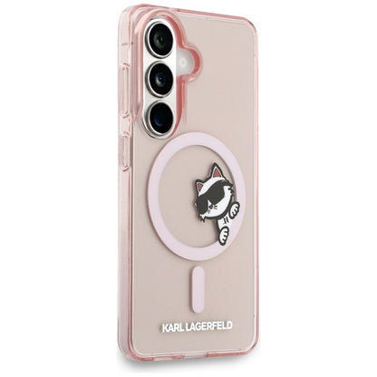 Karl Lagerfeld IML Peekaboo Choupette MagSafe - Samsung Galaxy S26 dėklas (Rožinis)
