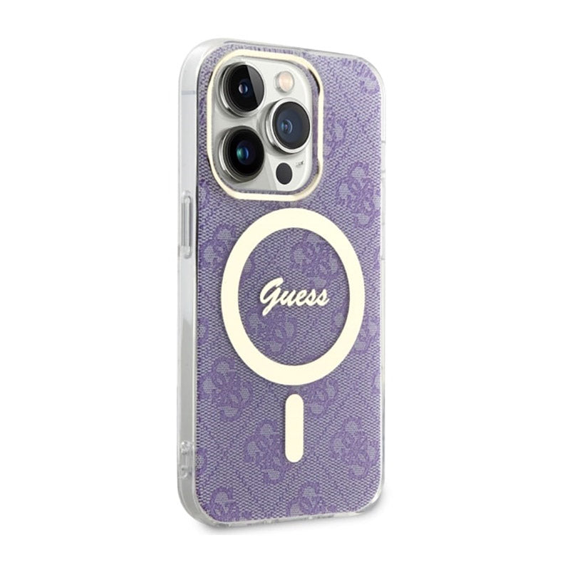 Guess 4G MagSafe – dėklas skirtas „iPhone 14 Pro“ (violetinė)