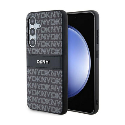 DKNY Odinis Dėklas Samsung Galaxy S24 - Mono Juostelė ir Metalinis Logotipas (juodas)