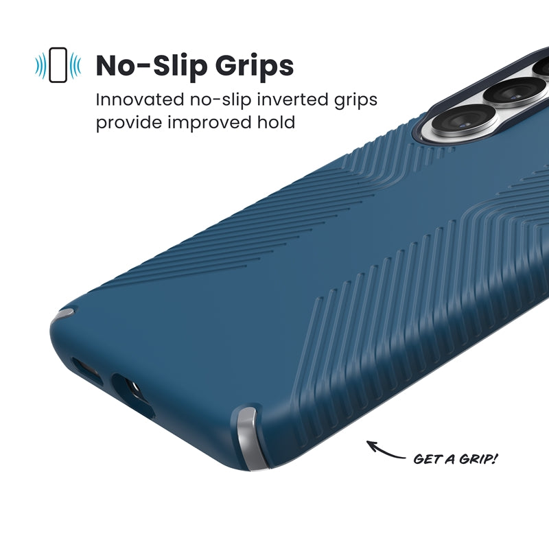 Speck Presidio2 Grip Magnet - Samsung Galaxy S26 MagSafe dėklas (Deep Sea/Silver Metallic/Spell Blue)