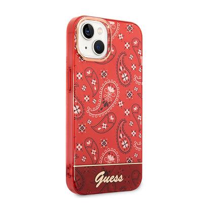 Guess Bandana Paisley – „iPhone 14 Plus“ dėklas (raudonas)