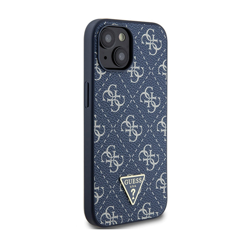 Guess 4G Triangle Metal Logo - dėklas iPhone 15 Plus (mėlynas)