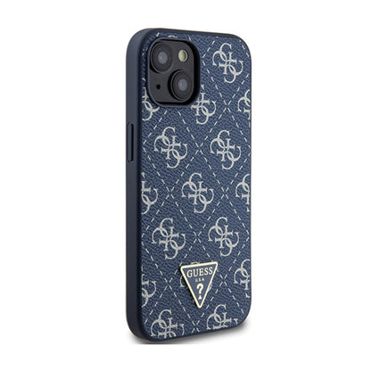 Guess 4G Triangle Metal Logo - dėklas iPhone 15 Plus (mėlynas)
