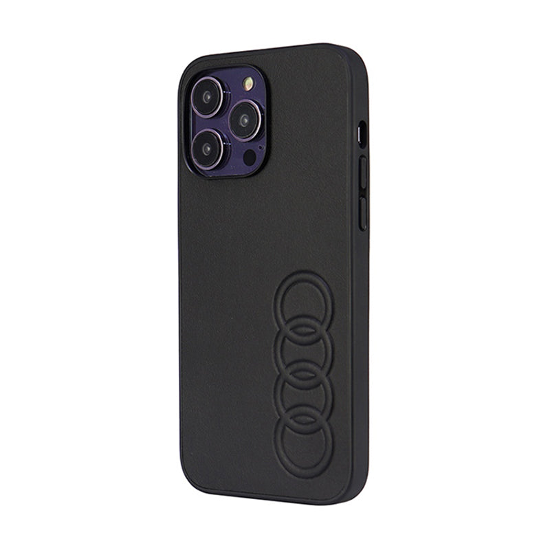 Audi sintetinis odos dėklas, skirtas „iPhone 14 Pro Max“ (juodas)