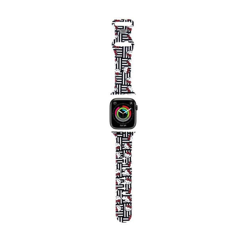 Hello Kitty silikoninės galvutės ir juostelės – dirželis, skirtas „Apple Watch“ 38/40/41 mm (juodas)