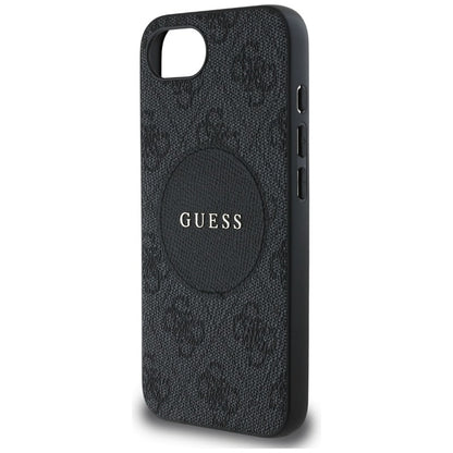 Guess 4G Circle Classic Logo MagSafe - Dėklas iPhone 16e (juodas)