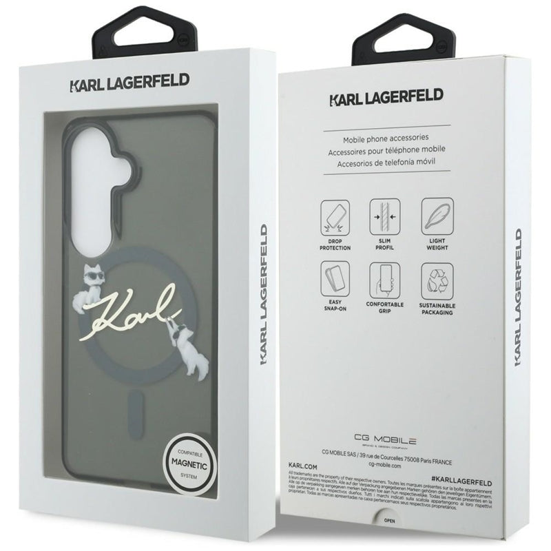 Karl Lagerfeld IML KC Script MagSafe dėklas - Samsung Galaxy S26+ (Juodas)