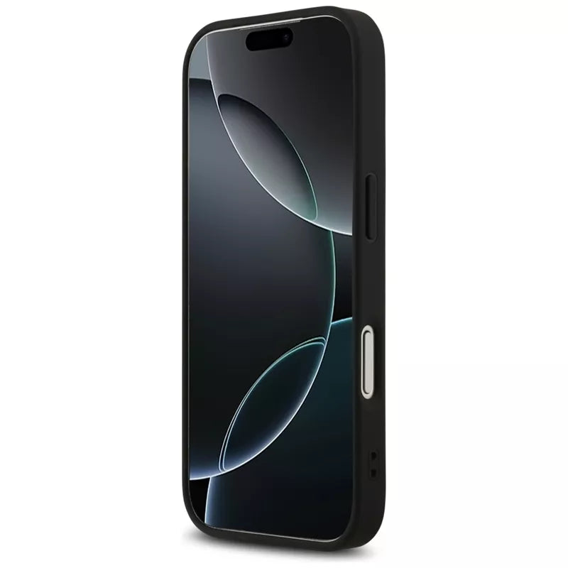 Guess 4G Printed Stripes MagSafe dėklas iPhone 17 Pro (juodas)