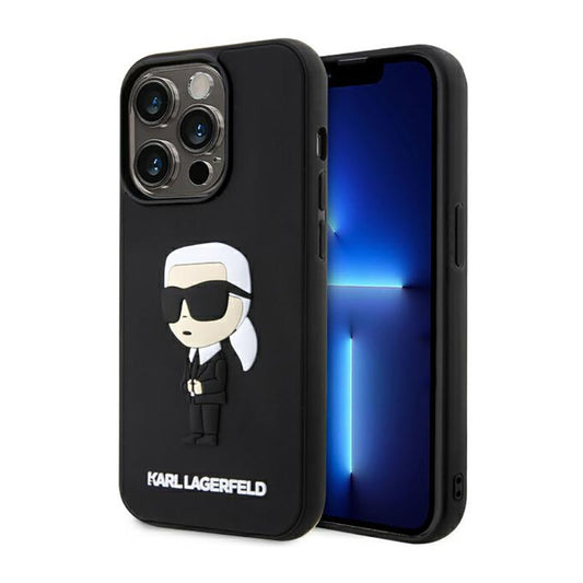 Karl Lagerfeld 3D Rubber NFT Ikonik – dėklas iPhone 14 Pro (juodas)