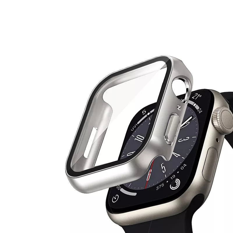 Crong Hybrid Watch Case – dėklas su Apple Watch 41 mm stiklu (Starlight)