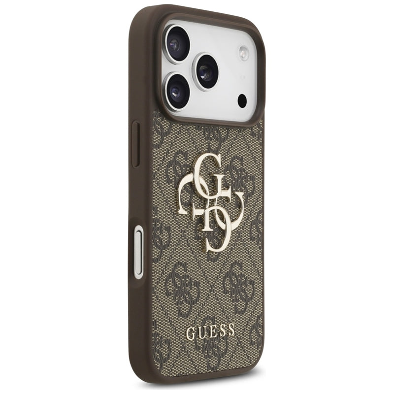Guess 4G Didelio logotipo dėklas iPhone 17 Pro (rudas)