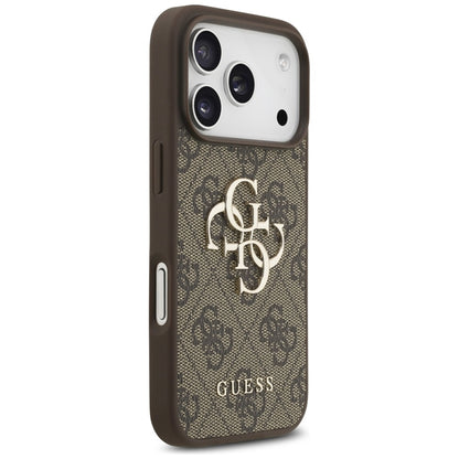 Guess 4G Didelio logotipo dėklas iPhone 17 Pro (rudas)