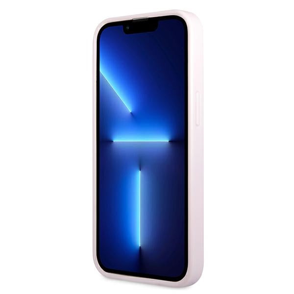 Guess Saffiano Hot Stamp & Metal Logo – iPhone 13 mini dėklas (alyvinis)