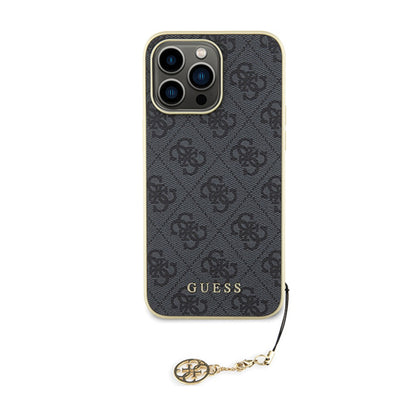 Guess 4G Charms Collection – dėklas, skirtas iPhone 15 Pro Max (pilkas)