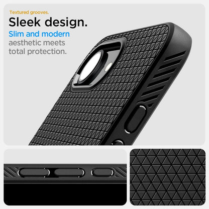 Spigen Liquid Air dėklas iPhone 17e / 16e (Matinis juodas)